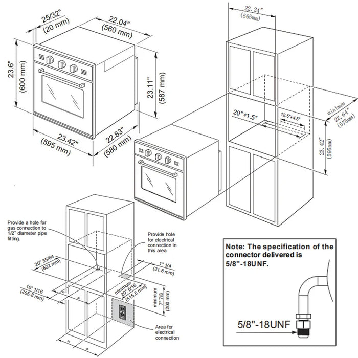 Empava 24" Single Propane Gas Wall Oven - 2.3 cu. ft., EMPV-24WO10L