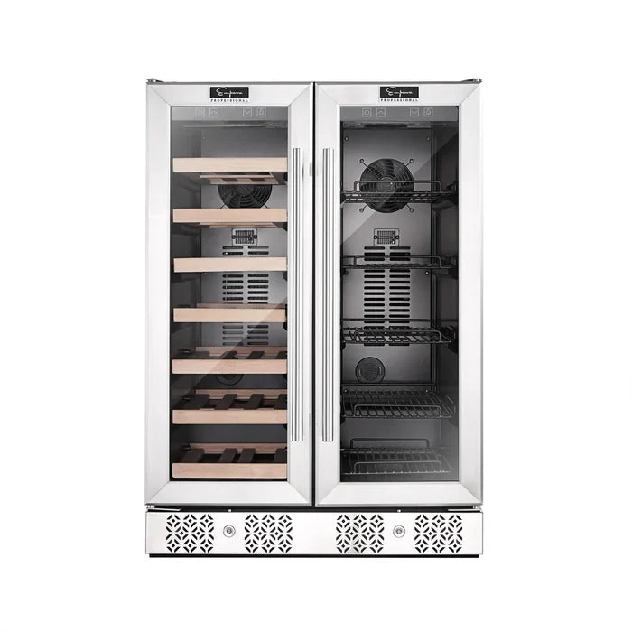 Empava 24" 20 Bottle and 78 Can Dual Zone Wine Cooler & Beverage Fridge, EMPV-BR03D