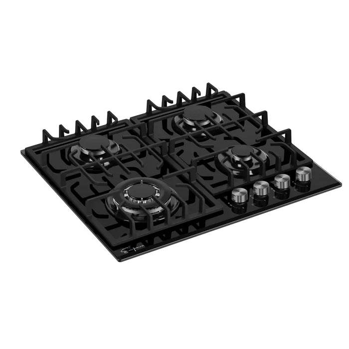 Empava 24" Built-In Cooktop with 4 Gas Burners in Black, EMPV-24GC28