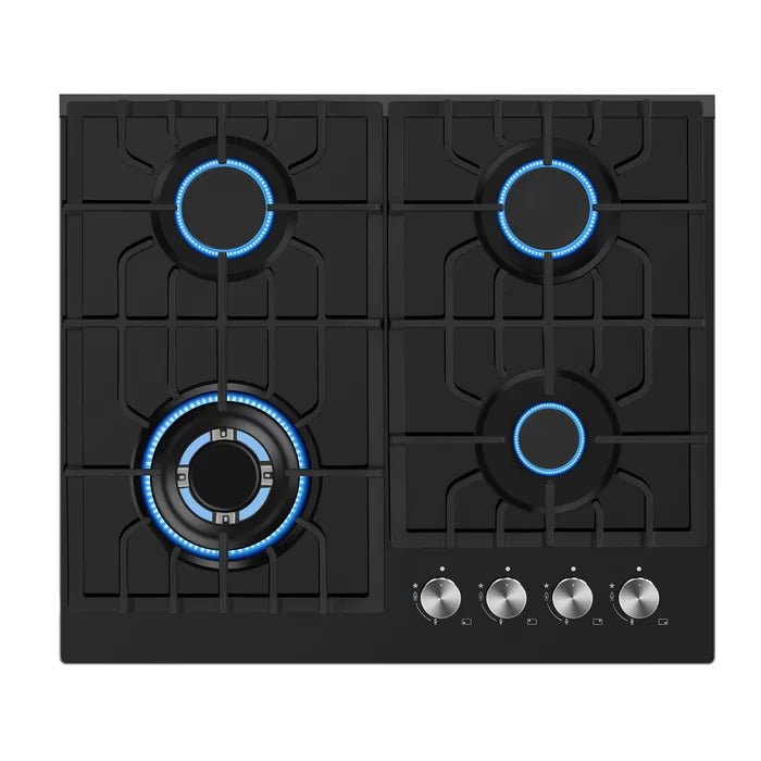 Empava 24" Built-In Cooktop with 4 Gas Burners in Black, EMPV-24GC28