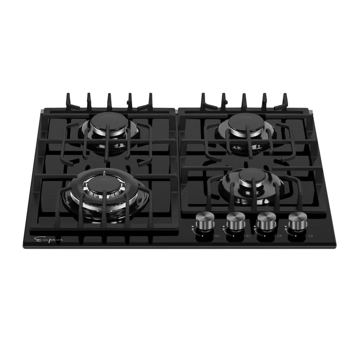 Empava 24" Built-In Cooktop with 4 Gas Burners in Black, EMPV-24GC28