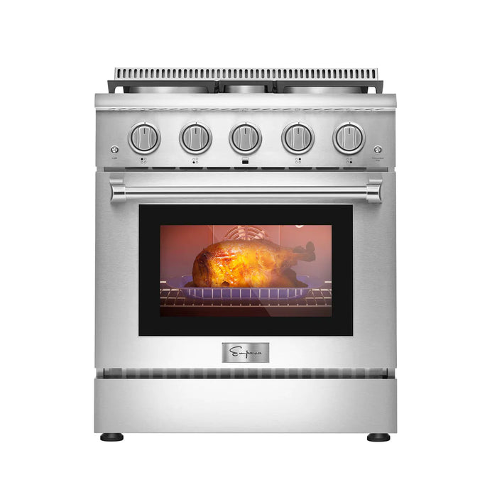 Empava 30" Slide-In Single Oven Natural Gas Range with 4 Burners - 4.2 cu. ft., EMPV-30GR03