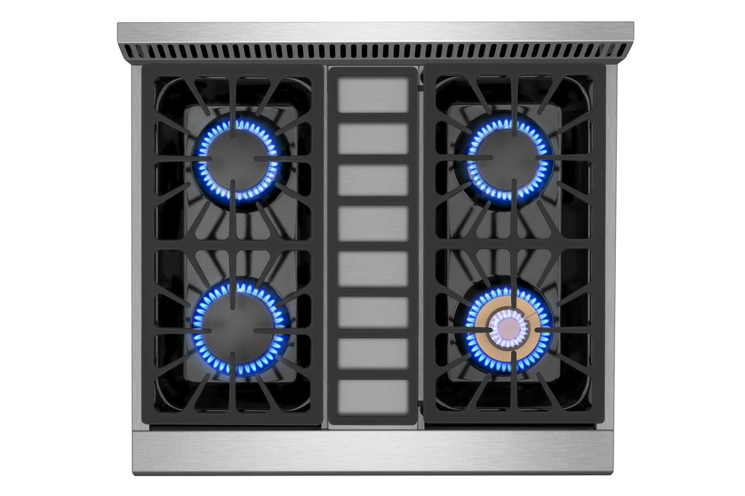 Empava 30" Slide-In Single Oven Natural Gas Range with 4 Burners - 4.2 cu. ft., EMPV-30GR03