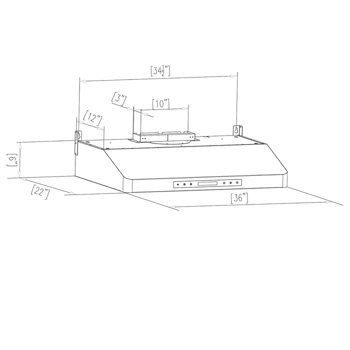 Empava 36" 500 CFM Ultra Slim Ducted Under Cabinet Range Hood, EMPV-36RH14