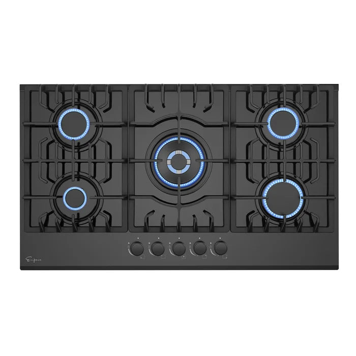 Empava 36" Built-In Cooktop with 5 Gas Burners in Black, EMPV-36GC27