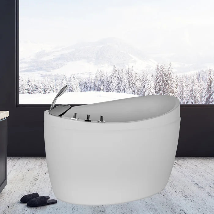 Empava 48" Freestanding Japanese Style Soaking Bathtub with Faucet, EMPV-48JT011