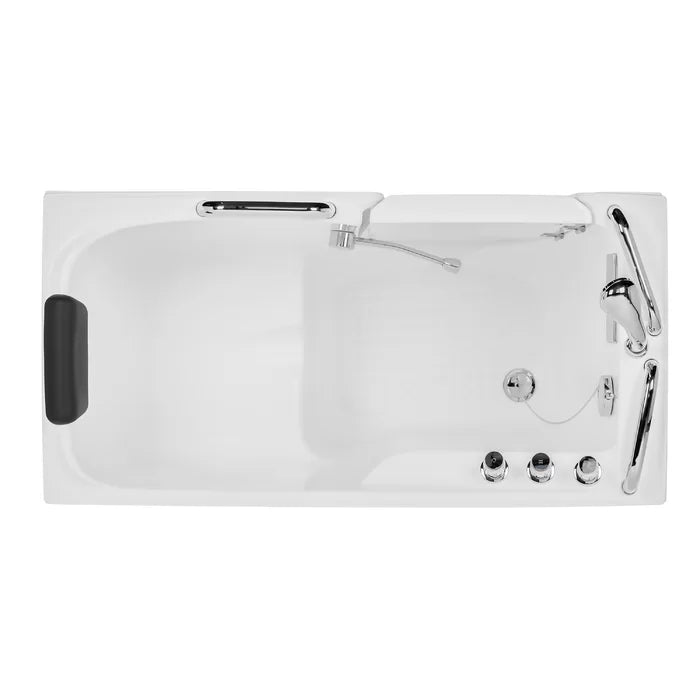 Empava 53" Walk-in Soaking Bathtub with Left Side Door, EMPV-53WIT373