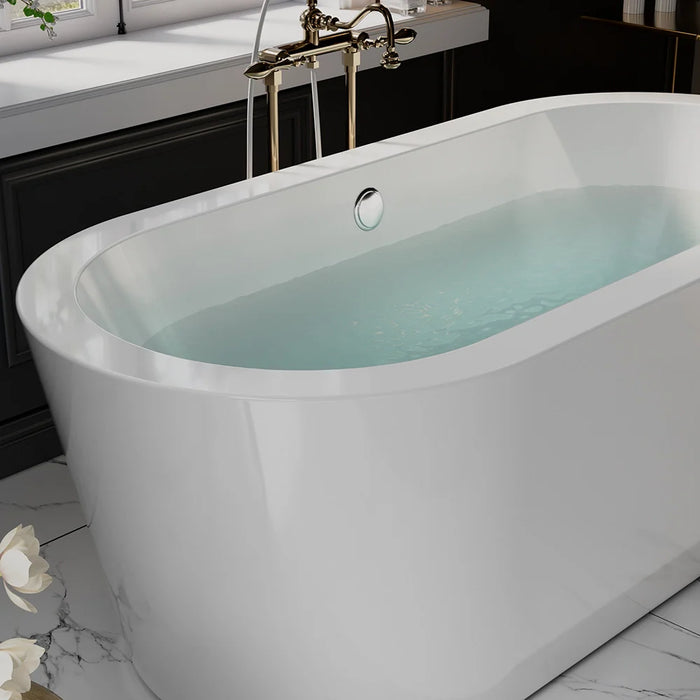 59" Freestanding Soaking Tub with Center Drain - EMPV-59FT1505