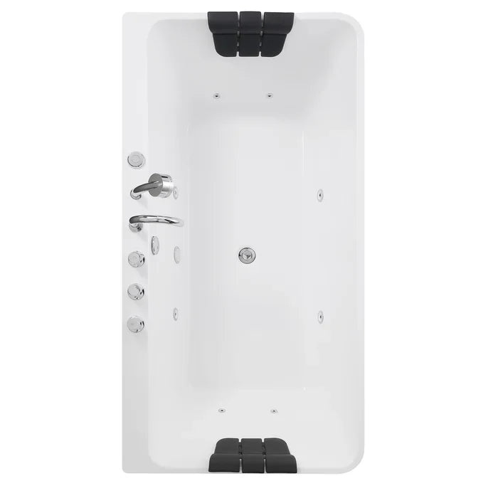 Empava 67" Freestanding Whirlpool Acrylic Bathtub with Faucet, EMPV-67AIS03