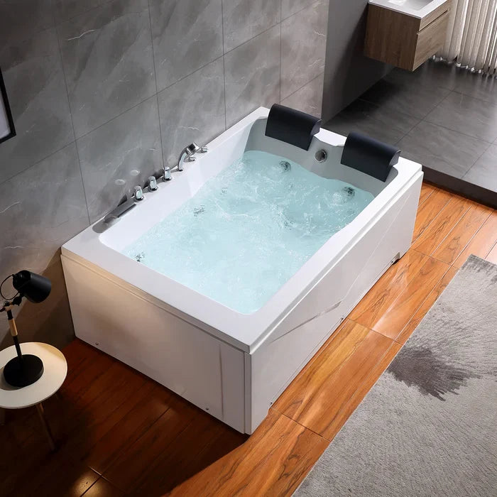 Empava 71" Alcove Whirlpool Bathtub with Faucet, EMPV-71JT667B