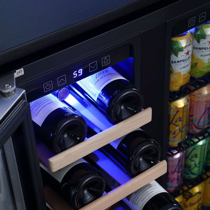 Empava 24" Dual Zone Wine and Beer Fridge Beverage Cooler - EMPV-BR03D
