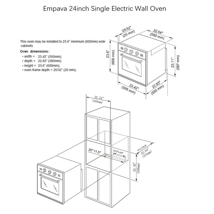 Empava 24 in. Electric Single Wall Oven - EMPV-24WOB14