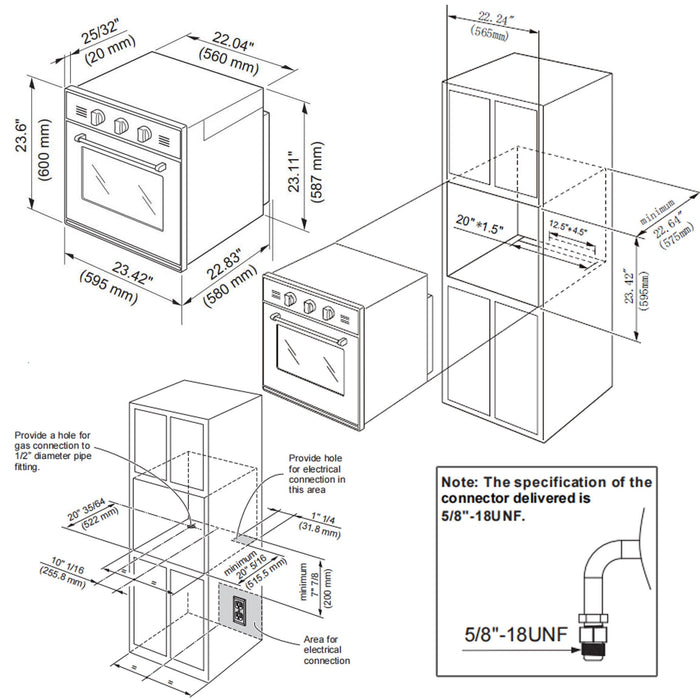 Empava 24 inch 2.3 Cu. ft. Gas Wall Oven - Only For LPG - EMPV-24WO10L