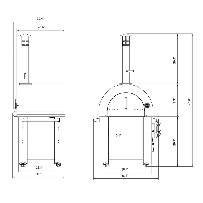 Empava Outdoor Wood Fired Pizza Oven - EMPV-PG01