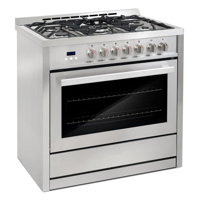 Cosmo Package - 36" Dual Fuel Range, Dishwasher and Refrigerator with Ice Maker, COS-3PKG-008