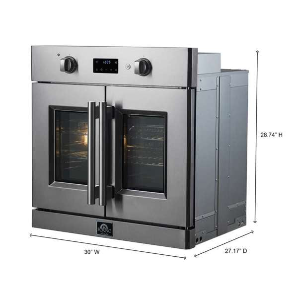 Forno 30" 3.58 Cu. Ft. French Door Electric Wall Oven with Air Fry, Self-Clean and Sous Vide, FBOEL1333-30