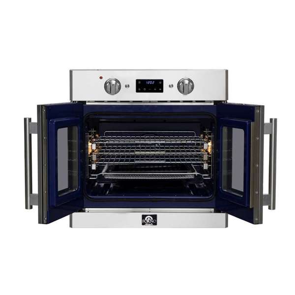 Forno 30" 3.58 Cu. Ft. French Door Electric Wall Oven with Telescopic Racks, Air Fry, Self-Clean and Sous Vide, FBOEL1371-30