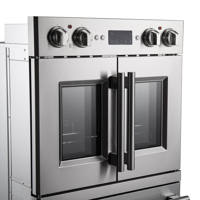 Forno 30" 7.36 Cu. Ft. French Door Double Electric Wall Oven with Telescopic Racks, Air Fry, Self-Clean and Sous Vide, FBOEL1388-30