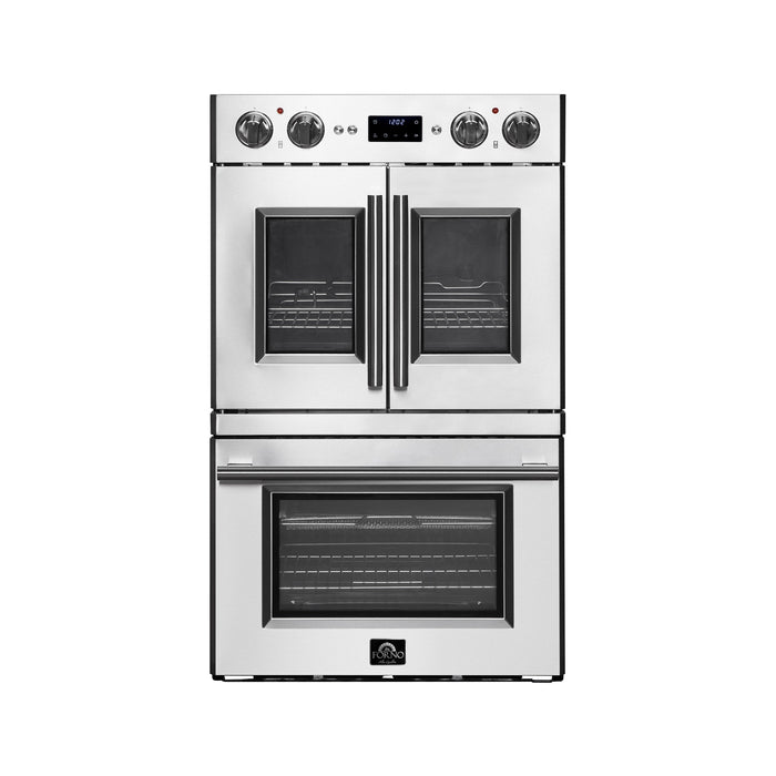 Forno 30" 7.36 Cu. Ft. French Door Double Electric Wall Oven with Telescopic Racks, Air Fry, Self-Clean and Sous Vide, FBOEL1388-30