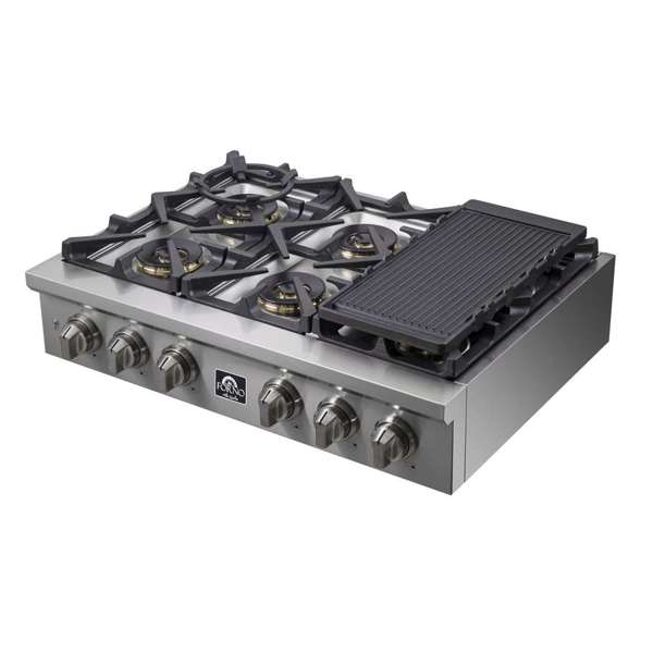 Forno 36" Gas Rangetop With 6 Sealed Burners in Stainless Steel, FCTGS5751-36