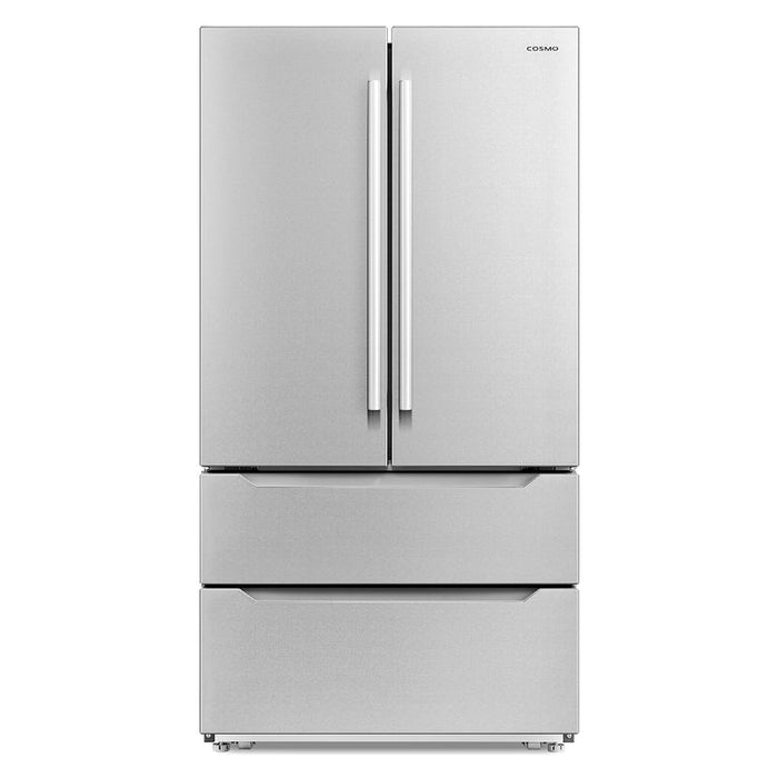 Cosmo Package - 30" Gas Range, Wall Mount Range Hood, Refrigerator with Ice Maker and Dishwasher, COS-4PKG-233