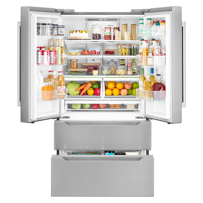 Cosmo Package - 36" Dual Fuel Range, Dishwasher and Refrigerator with Ice Maker, COS-3PKG-099