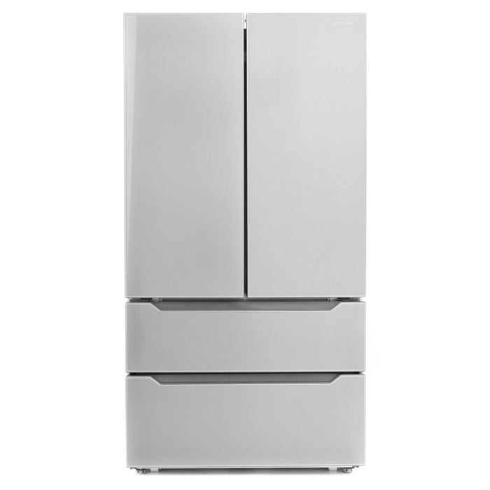 Cosmo 35" 22.5 cu. ft. 4-Door French Door Refrigerator with Recessed Handle in Stainless Steel, COS-FDR225RHSS