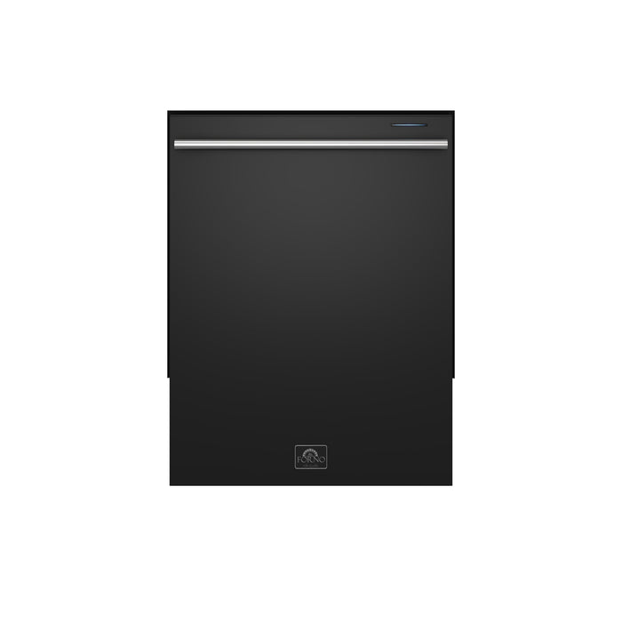 Forno Espresso 24" Built-In Dishwasher in Black with Silver Handles, FDWBI8067-24BLK