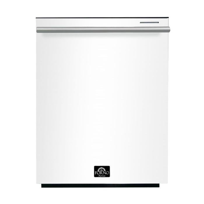 Forno Espresso 24" Built-In Dishwasher in White with Silver Handles, FDWBI8067-24WHT