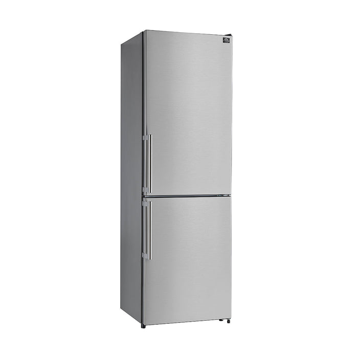 Forno 23.4" 10.8 Cu. Ft. Right Swing Refrigerator with Bottom Freezer in Stainless Steel, FFFFD1778-24RS