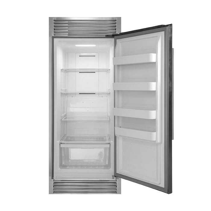 Forno 32″ 13.8 cu. ft.. Right Hand Swing Dual Zone Refrigerator/Freezer in Stainless Steel with Grill Trim Kit, FFFFD1933-32RS