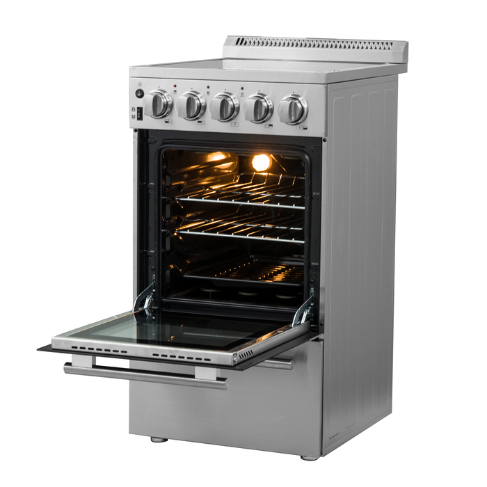 Forno 20" Freestanding Electric Range With 4 Elements in Stainless Steel, FFSEL6052-20