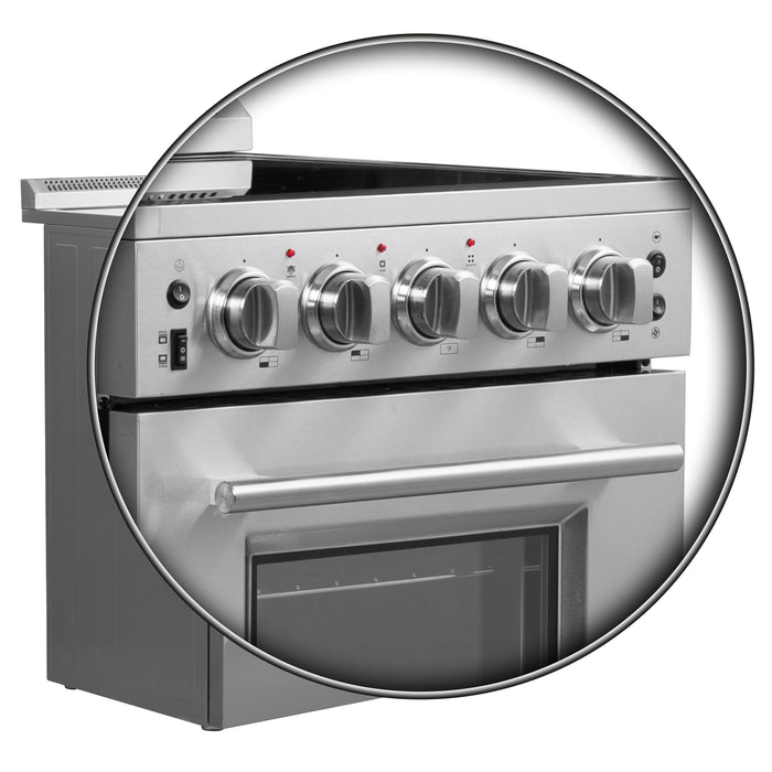 Forno 24" Freestanding Electric Range With 4 Element Burners in Stainless Steel, FFSEL6069-24