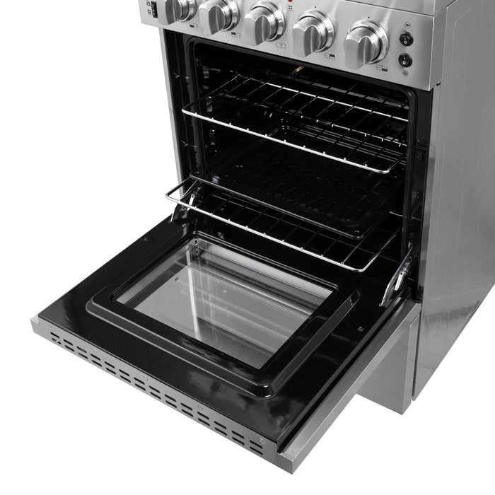 Forno 24" Freestanding Electric Range With 4 Element Burners in Stainless Steel, FFSEL6069-24