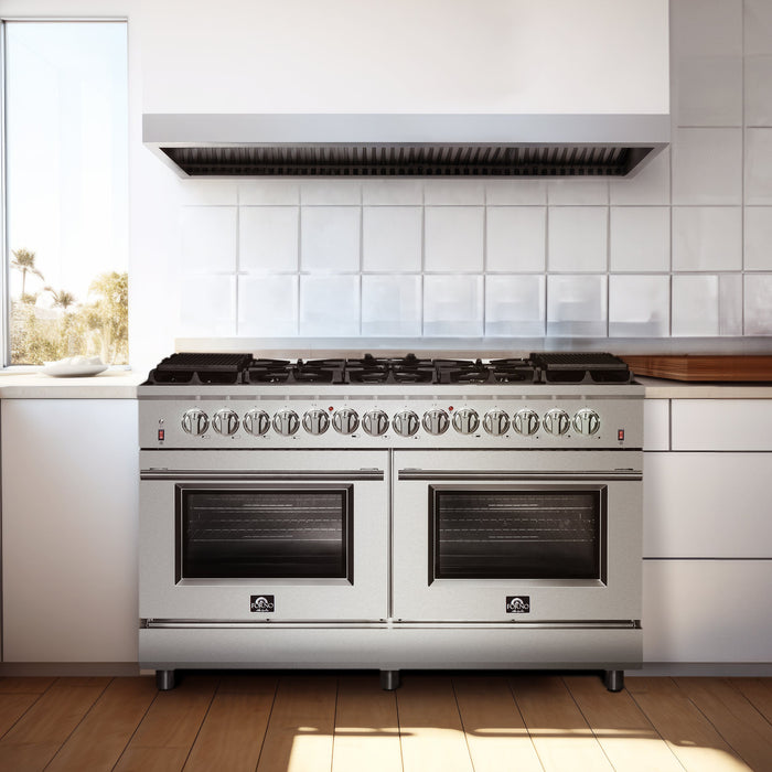 Forno 60″ Freestanding Dual Fuel Range with 10 Burners, FFSGS6125-60