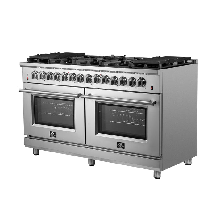 Forno 60″ Freestanding Dual Fuel Range with 10 Burners, FFSGS6125-60