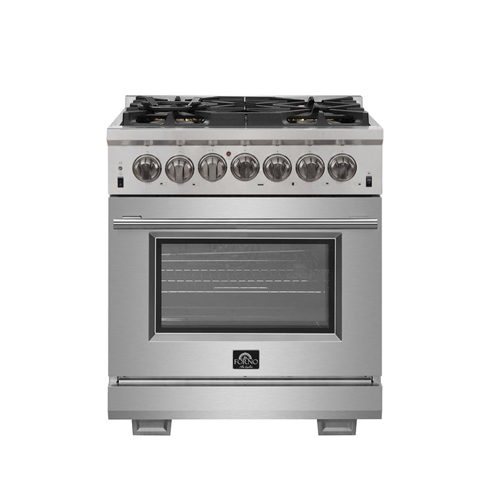 Forno 30″ Pro Series Capriasca Gas Burner / Electric Oven in Stainless Steel 5 Italian Burners, FFSGS6187-30