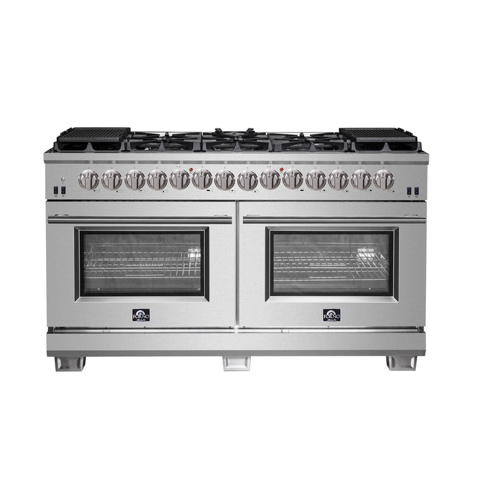 Forno 60 Inch Titanium Pro Series Capriasca Freestanding Dual Fuel Range, FFSGS6187-60