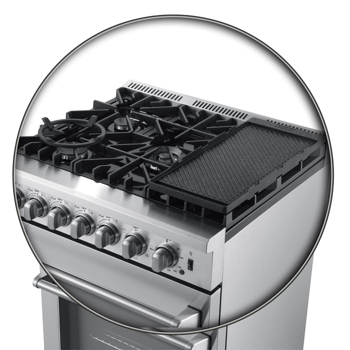 Forno 30 In. Breno Dual Fuel Range in Stainless Steel 5 Italian Burners, FFSGS6196-30