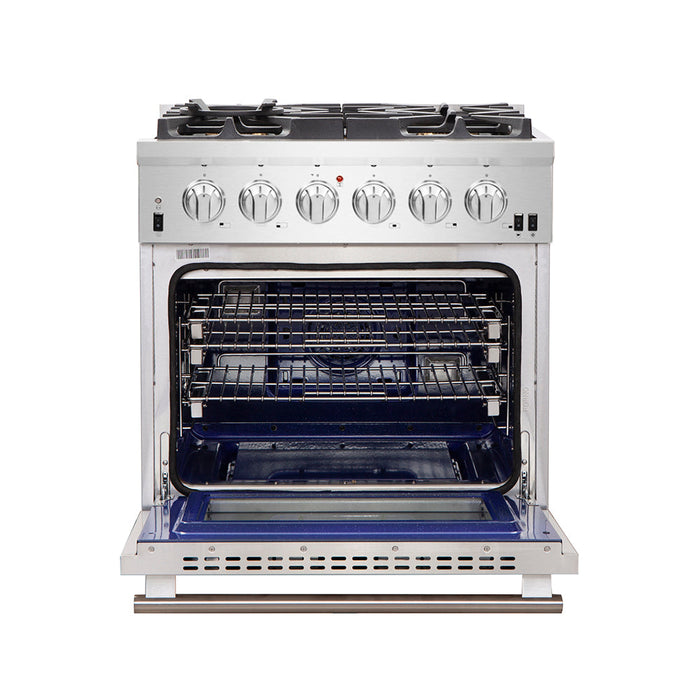 Forno 30″ Gas Range in Stainless Steel with 5 Italian Burners, FFSGS6260-30