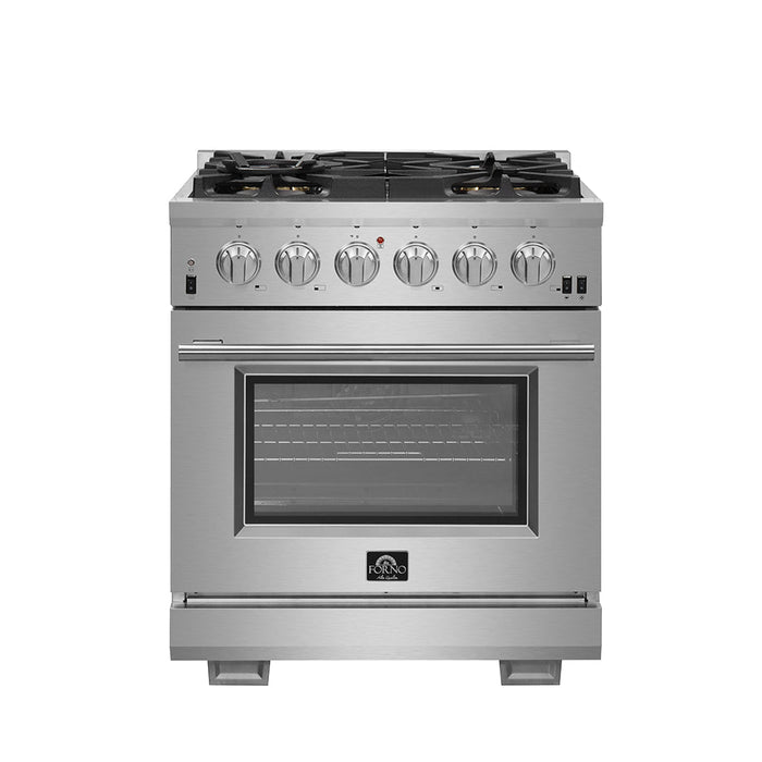 Forno 30″ Gas Range in Stainless Steel with 5 Italian Burners, FFSGS6260-30