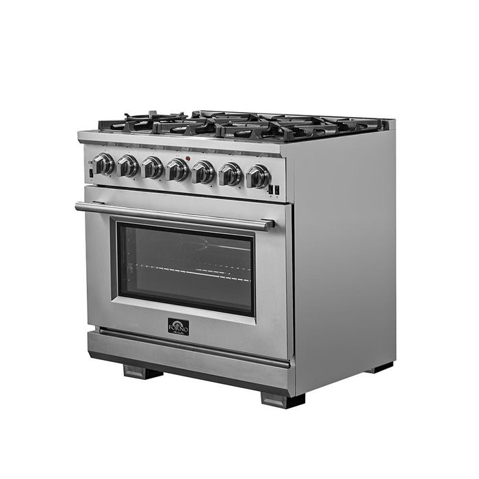 Forno 36″ Pro Series Capriasca Gas Burner / Gas Oven in Stainless Steel 6 Italian Burners, FFSGS6260-36