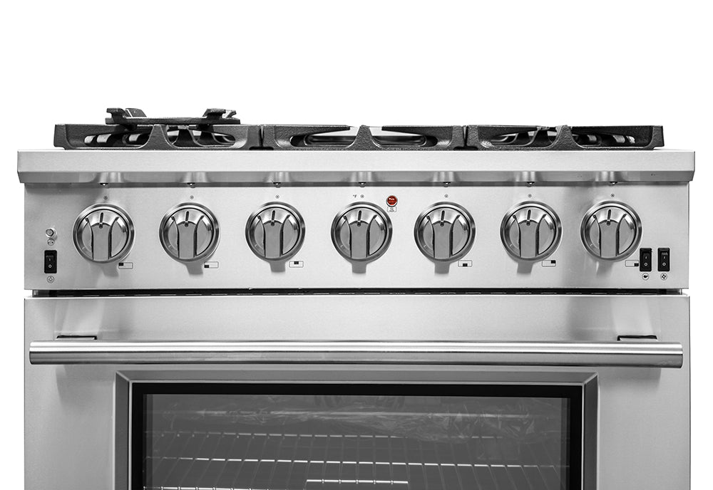 Forno 36″ Pro Series Capriasca Gas Burner / Gas Oven in Stainless Steel 6 Italian Burners, FFSGS6260-36