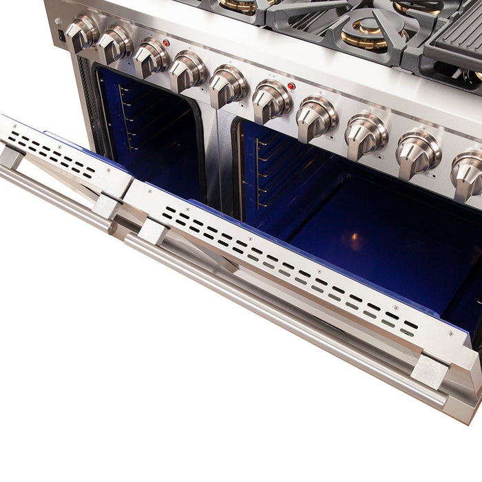 Forno 48″ Pro Series Capriasca Gas Burner / Gas Oven in Stainless Steel 8 Italian Burners, FFSGS6260-48