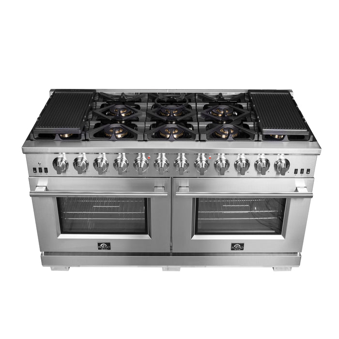 Forno 60 Inch Titanium Pro Series Capriasca Freestanding Gas Range, FFSGS6260-60