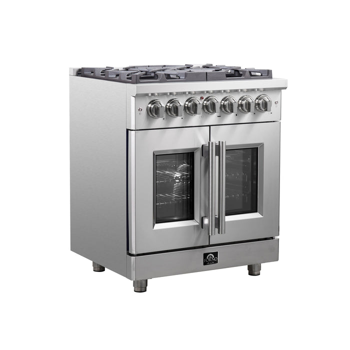 Forno 30″ Freestanding French Door Dual Fuel Range with 5 Burners, FFSGS6325-30