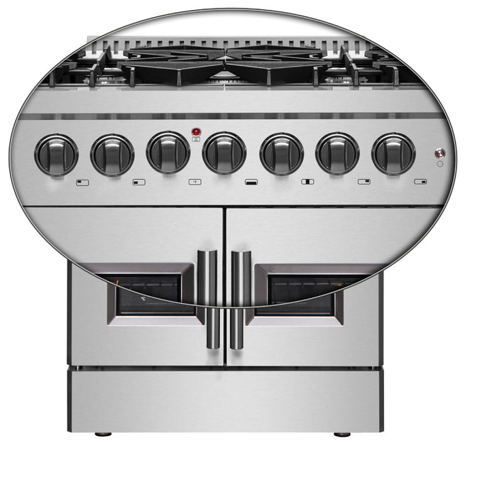 Forno 30" Gas Burner, Electric Oven Range With French Door in Stainless Steel, FFSGS6356-30