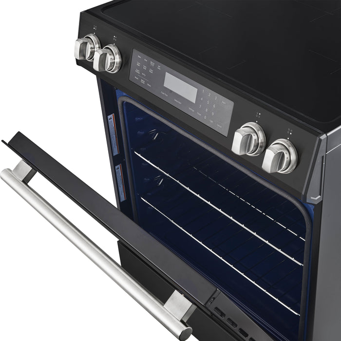 Forno Espresso 30" Induction Range with Air Fry and Self-Clean in Black and Silver Handles, FFSIN0905-30BLK