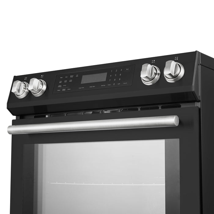 Forno Espresso 30" Induction Range with Air Fry and Self-Clean in Black and Silver Handles, FFSIN0905-30BLK