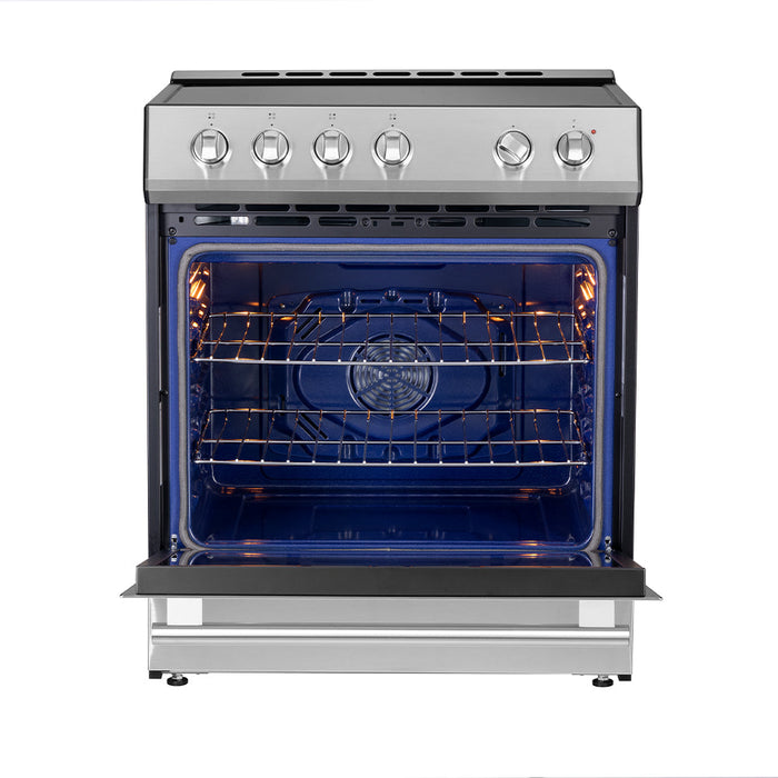 Forno 30” Induction Range with Knob Control in Stainless Steel and Silver Accents, FFSIN0982-30